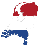 Netherlands Map Flag With Stroke